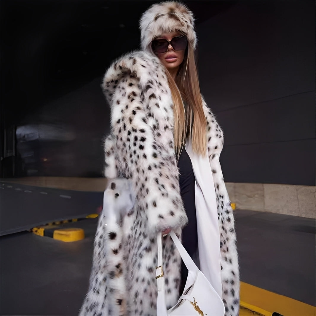 Josceline - Abrigo de nieve aterciopelado con estampado para mujer