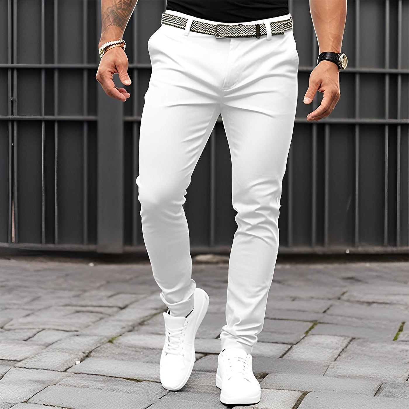 Jaron - Elegante, casual pantalón Slim-Fit para hombres