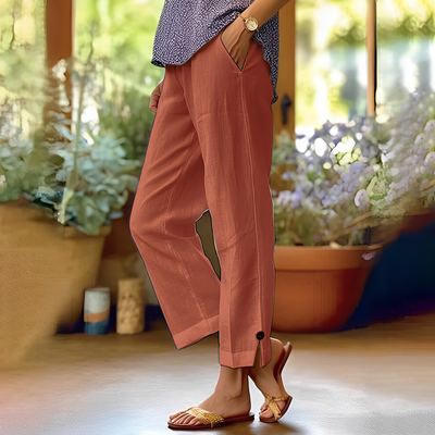 Kassia - Pantalones casuales de verano de lino para mujeres