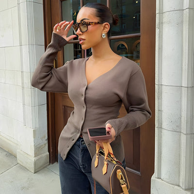 Deziree - Elegante, ajustado Cardigan-Abrigo para Mujeres