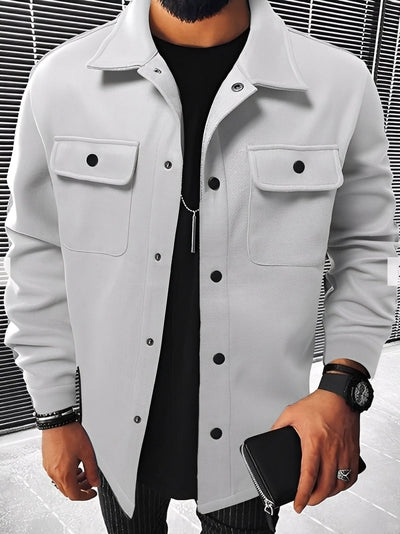 Francis - Chaqueta casual de cuadros con bolsillos para hombres
