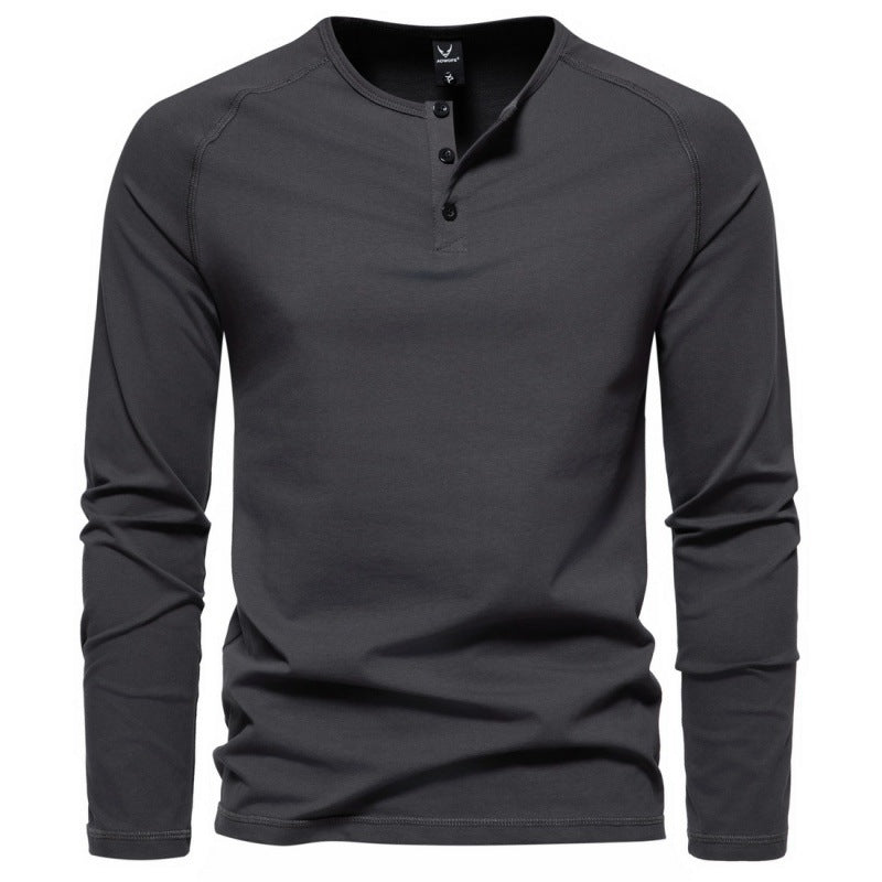 Malcom - Camisa de manga larga sencilla y casual para hombres