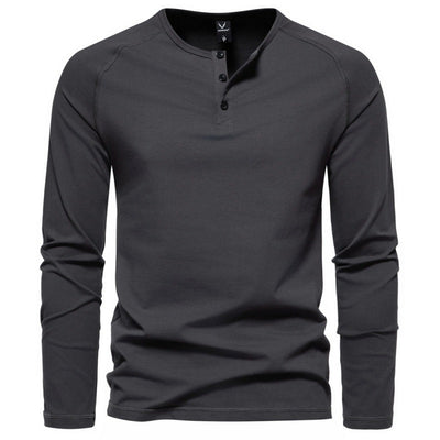 Malcom - Camisa de manga larga sencilla y casual para hombres