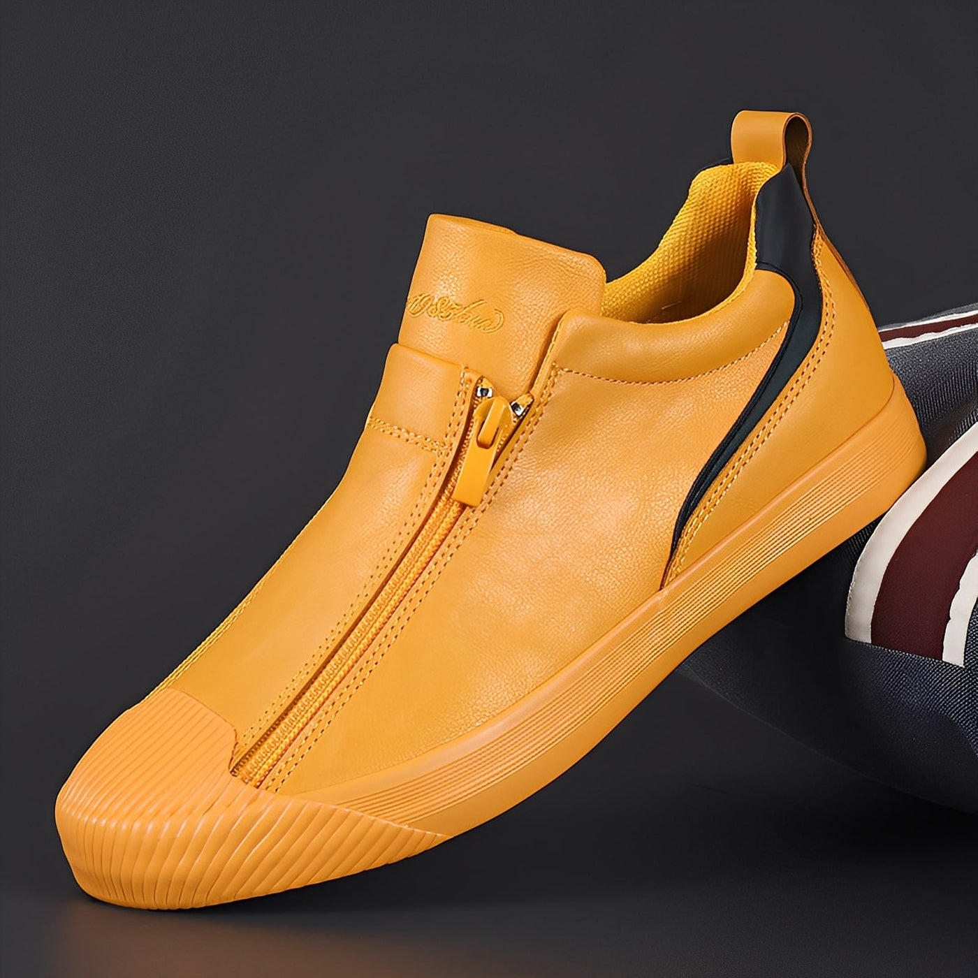 Jerred - Modernos Zapatos de Cuero con Cremallera para Hombres