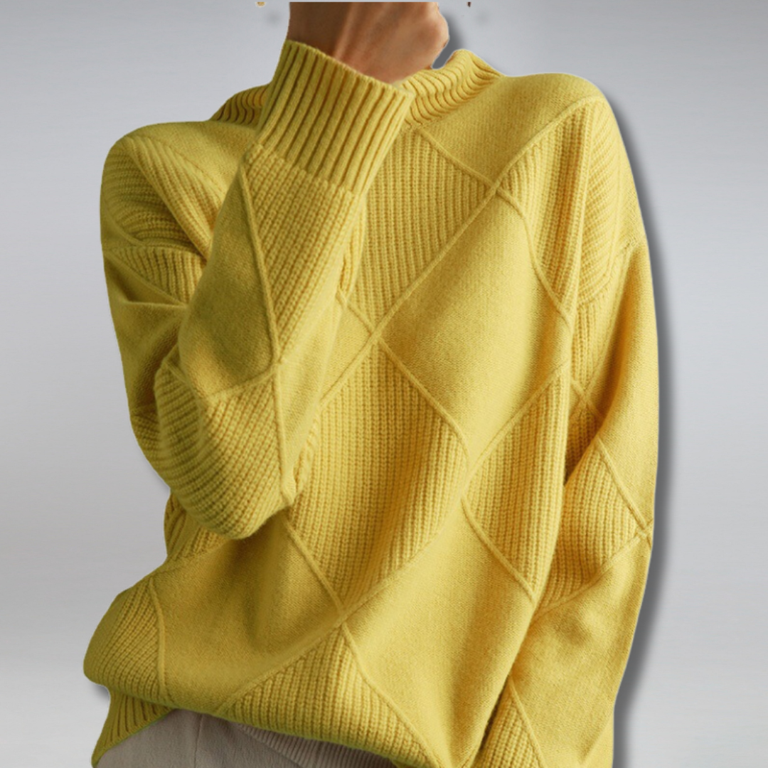 Ashlie - Cómodo, cálido jersey de cuello alto para mujeres