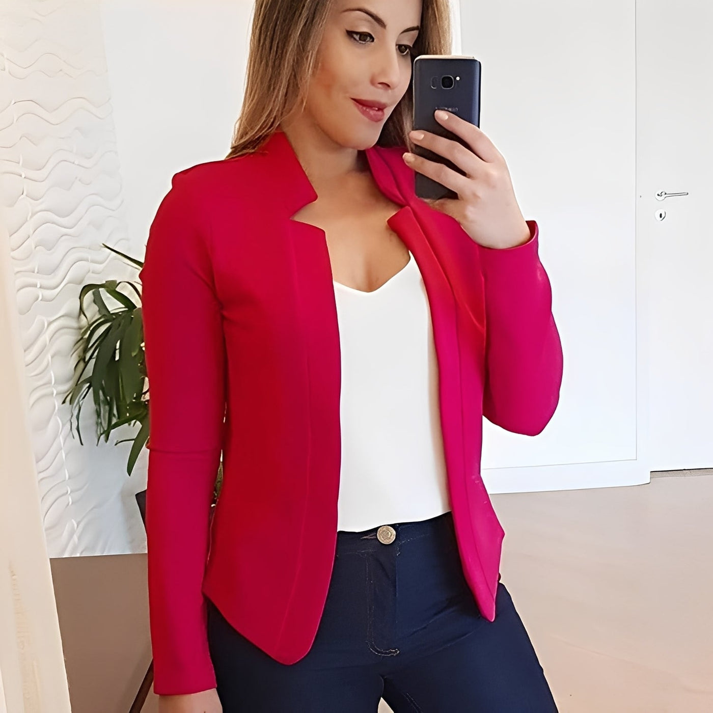 Marsha - Elegante Blazer con Cuello de Solapa para Mujeres