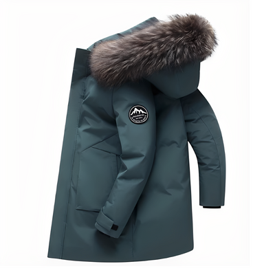 Crosby - Chaqueta de plumas con capucha de piel para hombres