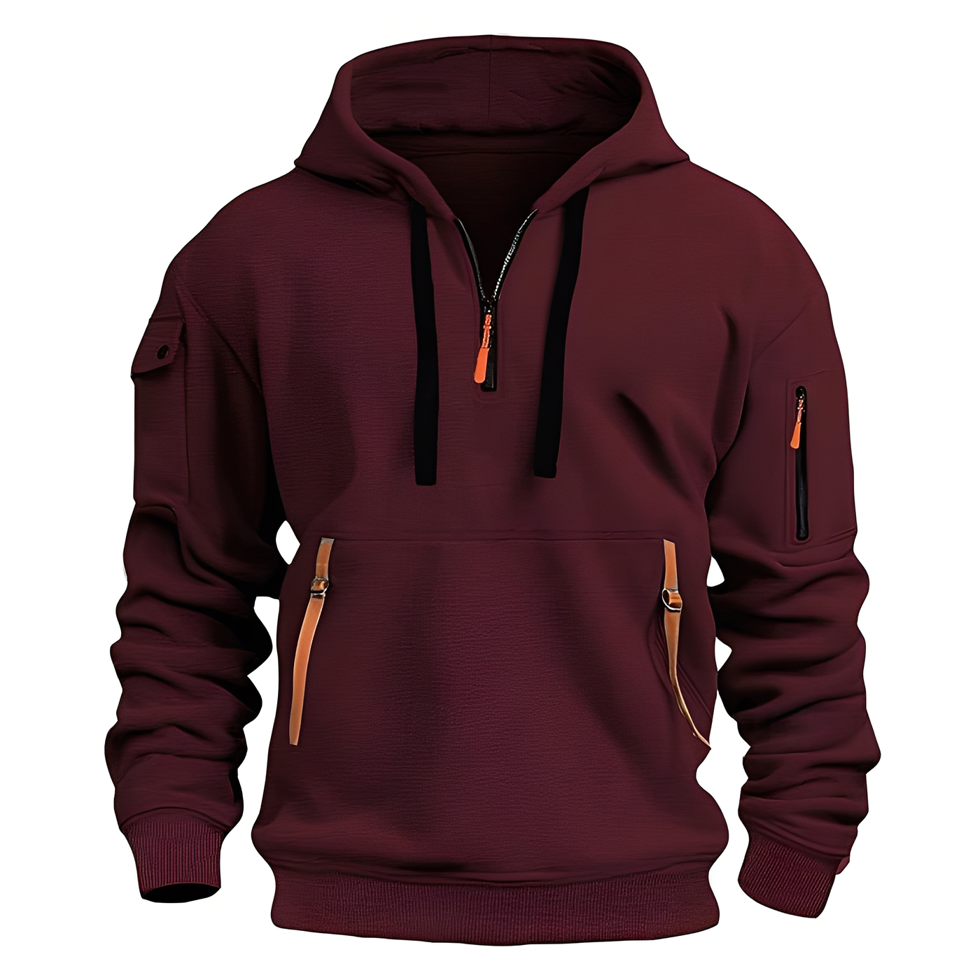 Cornell - Cómodo, holgazán hoodie con cremallera para hombres