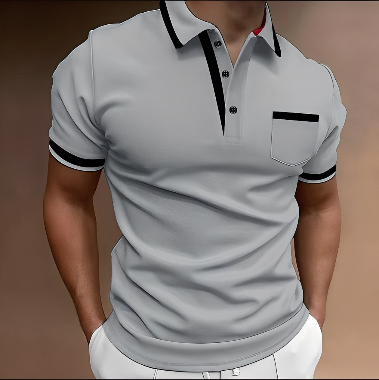 Alijah - Elegante, ajustada camiseta polo para hombres
