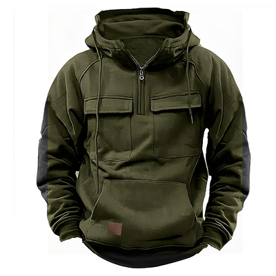 Malcom - Clásico Hoodie con varios bolsillos para hombres