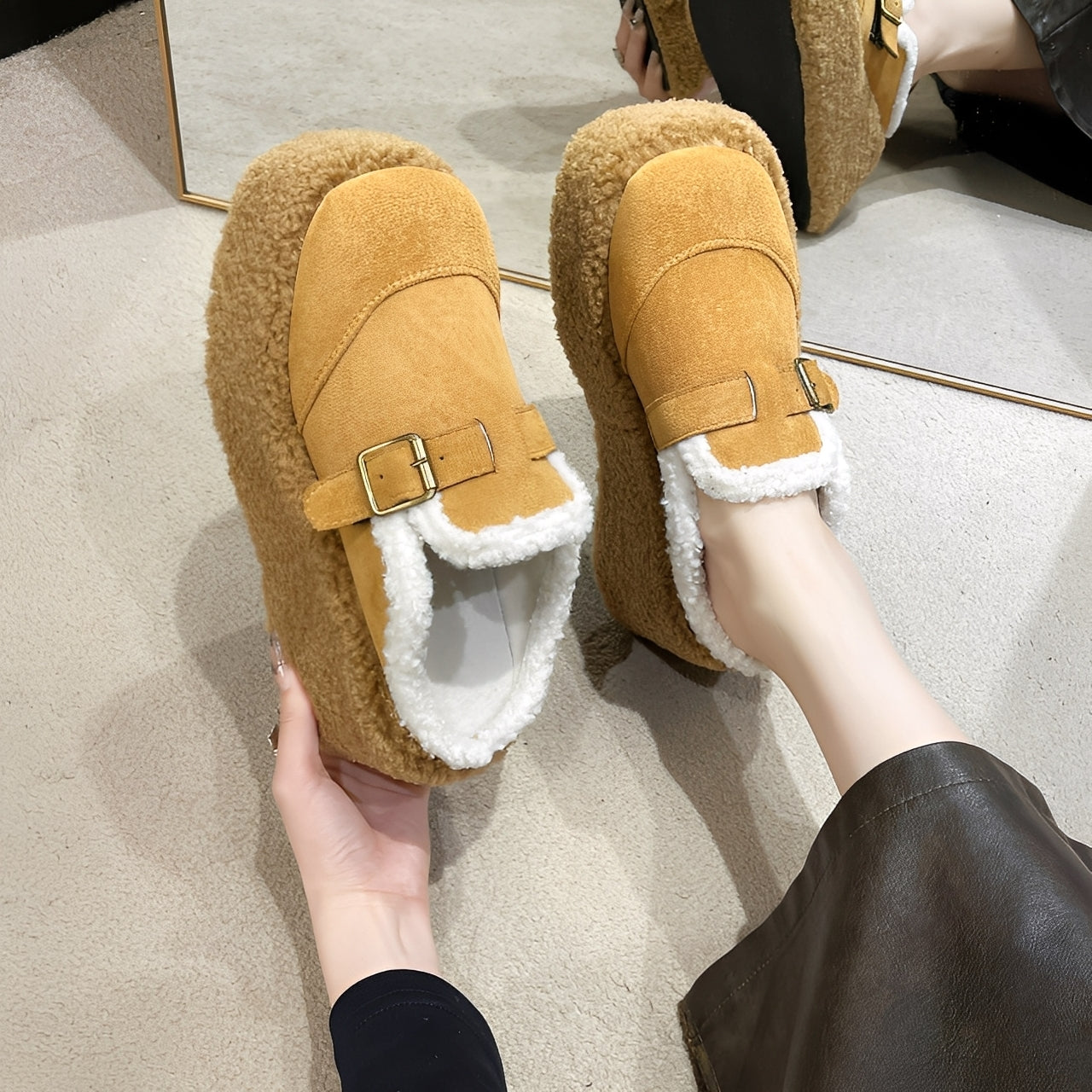 Gabriella - Zapatos casuales con forro de lana para mujer