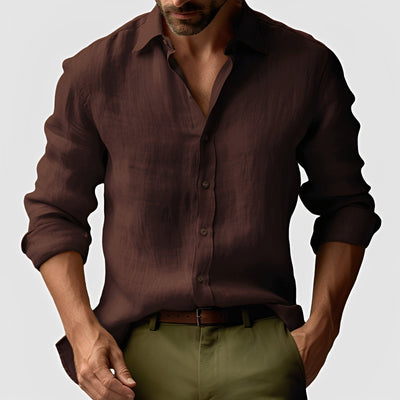 Emile - Clásica, sencilla camisa de lino para hombres