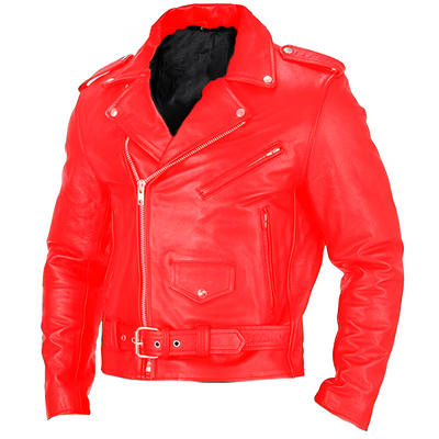 Brandon - Chaqueta de cuero elegante con varios bolsillos para hombres