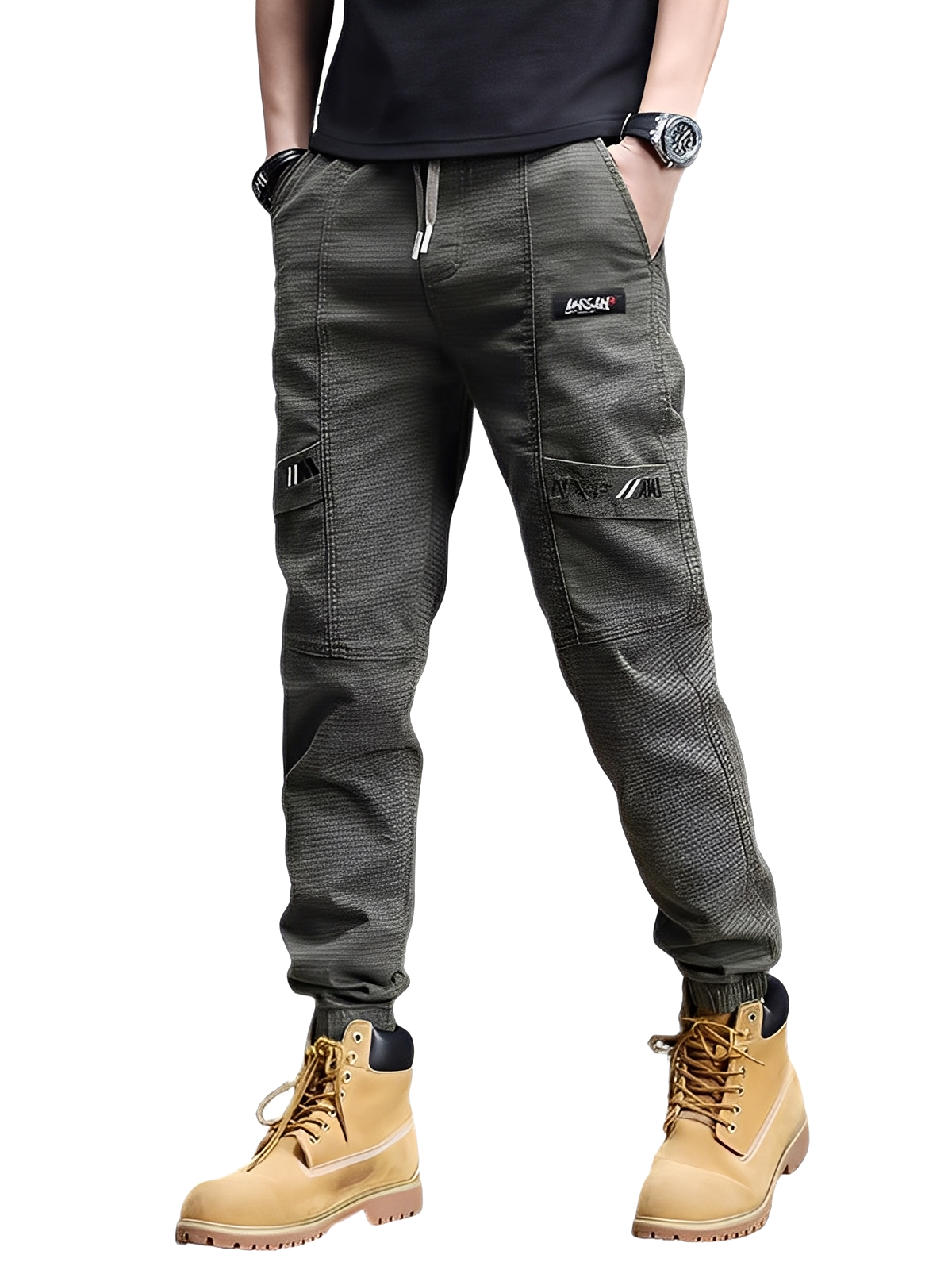 Alvin - Pantalones de chándal elegantes con cordón para hombres