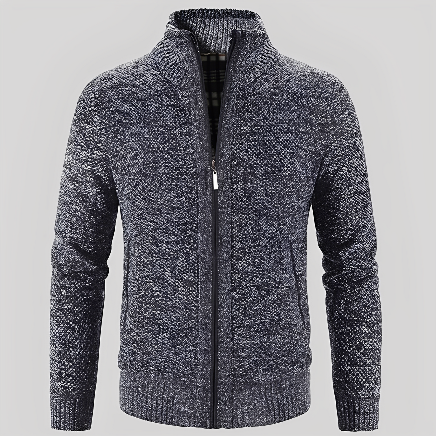 Kelvin - Sencilla Chaqueta de Punto con Cremallera para Hombres