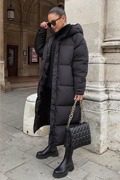 Khloe - Cálido, largo, acolchado abrigo de invierno para mujeres