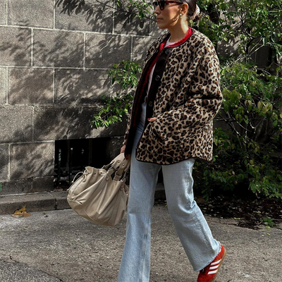 Mia - Chaqueta con estampado de leopardo para mujer