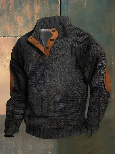 Hugh - Suéter retro de punto con cuello alto de cachemir para hombres