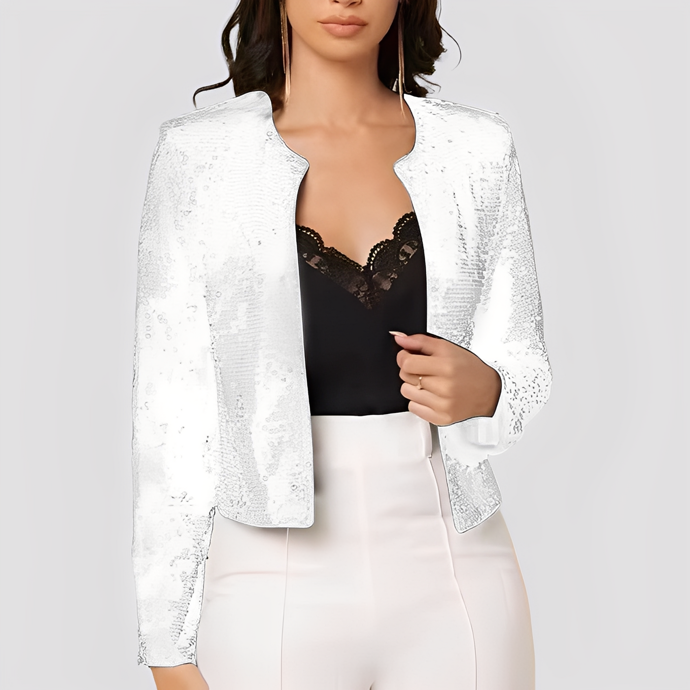 Shannen - Elegante Blazer con Brillo para Mujeres
