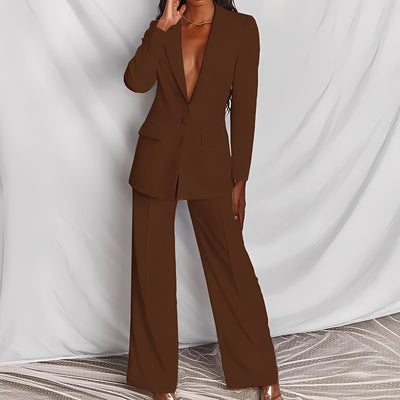 Darcey - Conjunto de blazer y pantalón casual y formal para mujeres