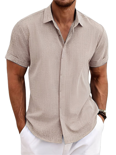 Caelum - Camisa casual sencilla de manga corta para hombres
