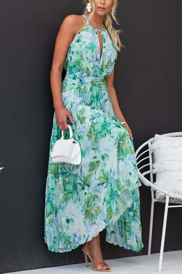 Jinora - Vestido versátil a la rodilla con estampado de flores