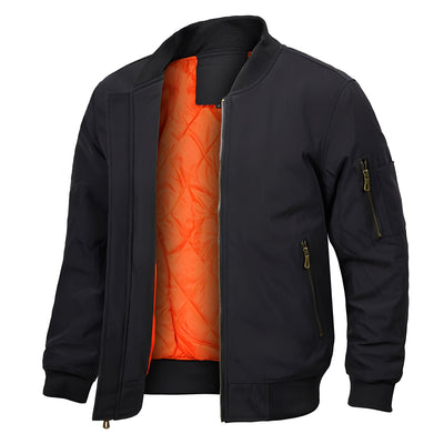 Maynerd - Chaqueta bomber con bolsillos con cremallera para hombres