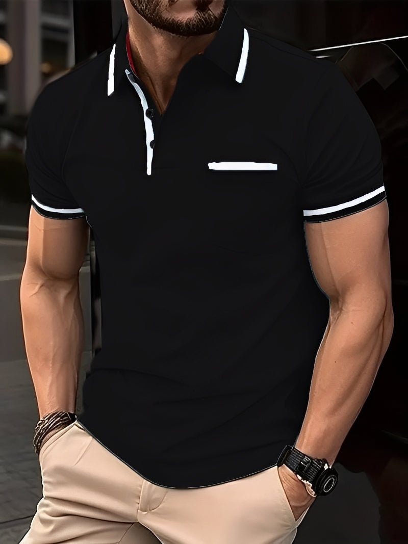 Garrick - Camiseta Polo Casual con Bolsillo para Hombres