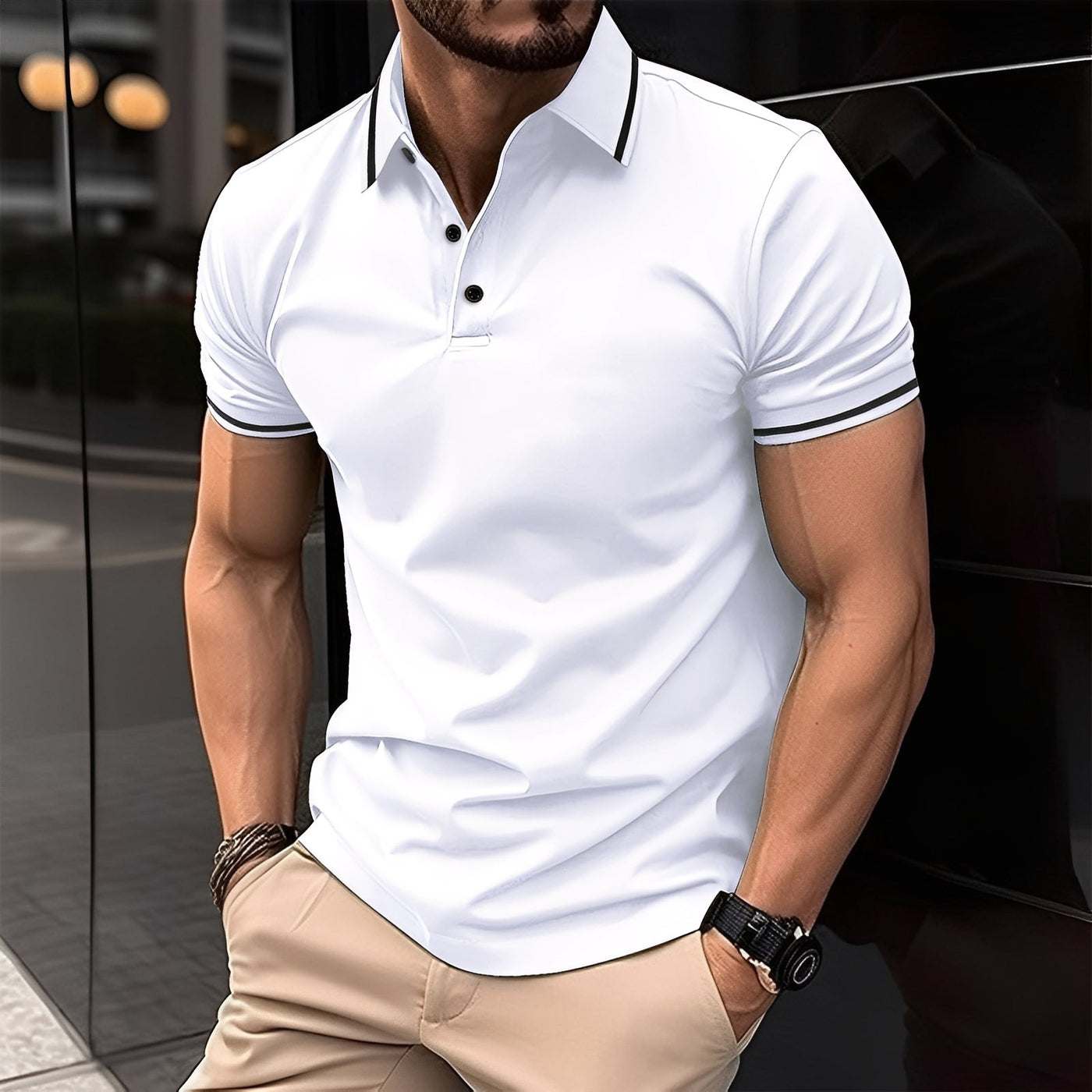 Mervyn - Camiseta polo deportiva de manga corta casual para hombres