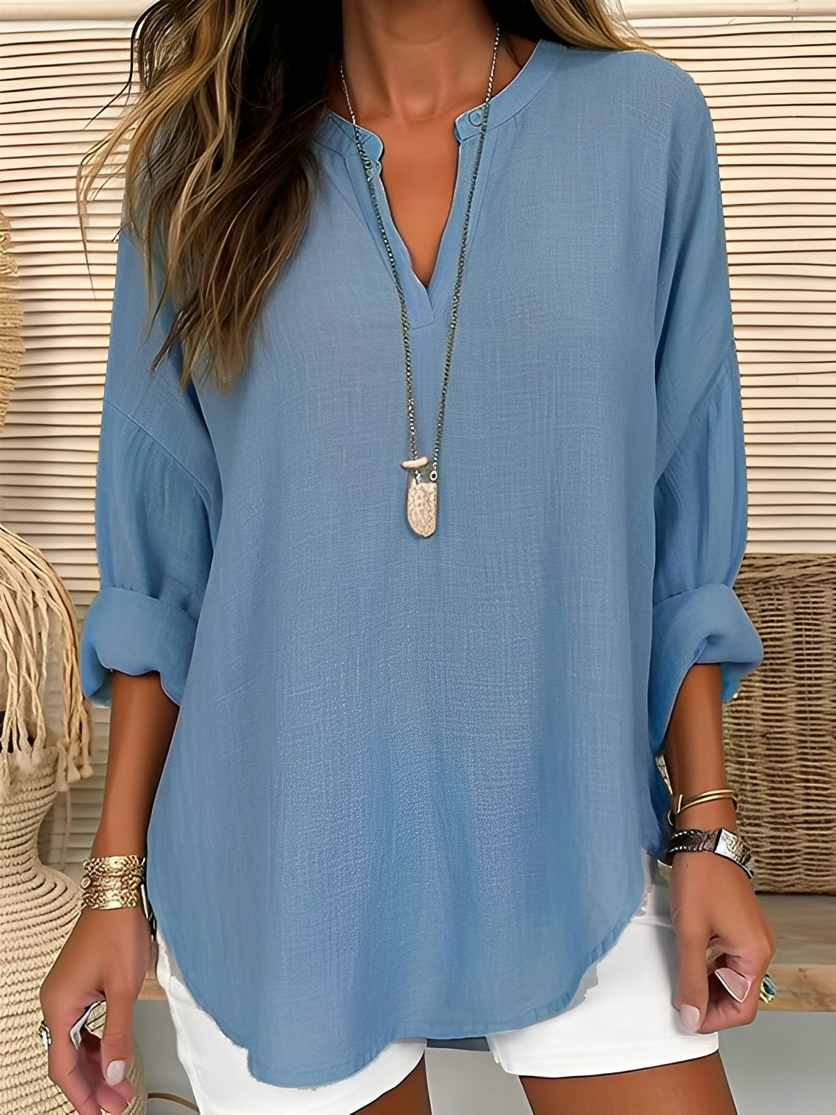 Joisse - Camiseta casual holgada para mujer