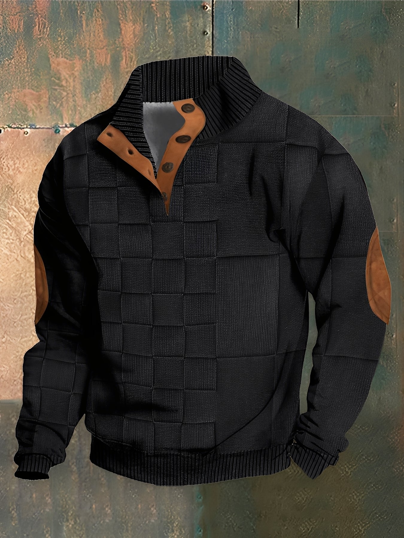 Hugh - Suéter retro de punto con cuello alto de cachemir para hombres