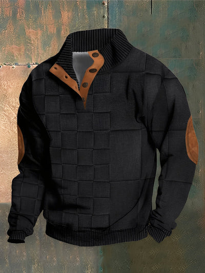 Hugh - Suéter retro de punto con cuello alto de cachemir para hombres