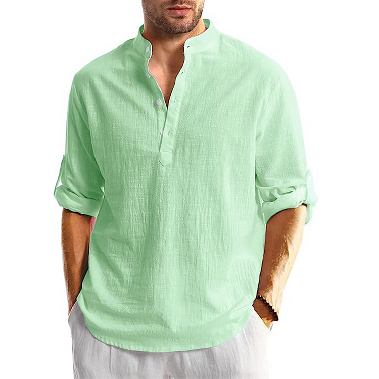 Russell - Camisa casual de manga larga para hombres