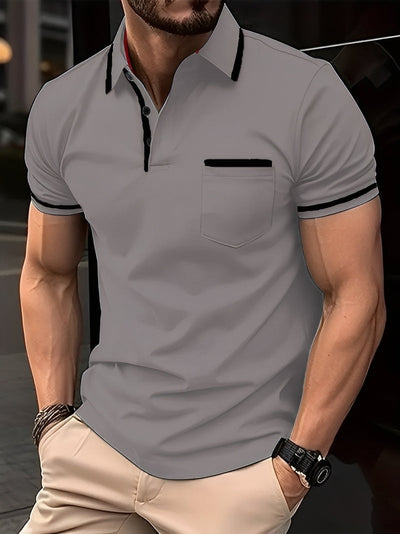 Garrick - Camiseta Polo Casual con Bolsillo para Hombres
