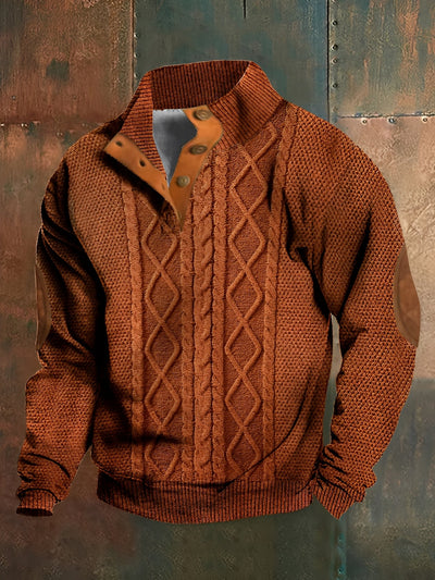 Hugh - Suéter retro de punto con cuello alto de cachemir para hombres