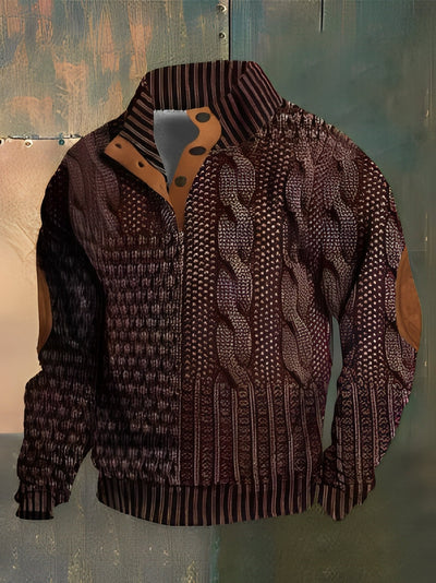 Hugh - Suéter retro de punto con cuello alto de cachemir para hombres