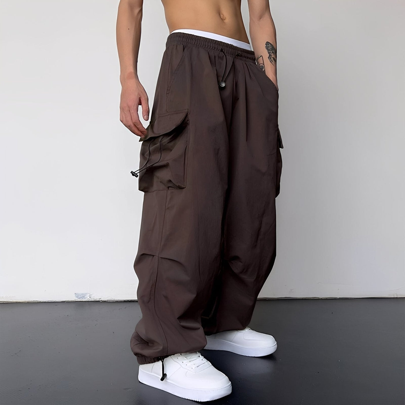 Kaleb - Elegante Pantalones Baggy Cargo para Hombres