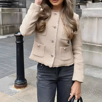 Samantha - Elegante chaqueta de tweed de lana para mujer