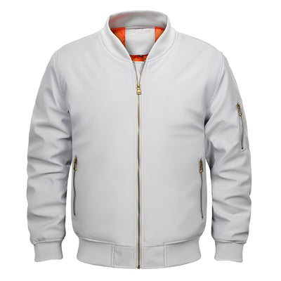 Maynerd - Chaqueta bomber con bolsillos con cremallera para hombres