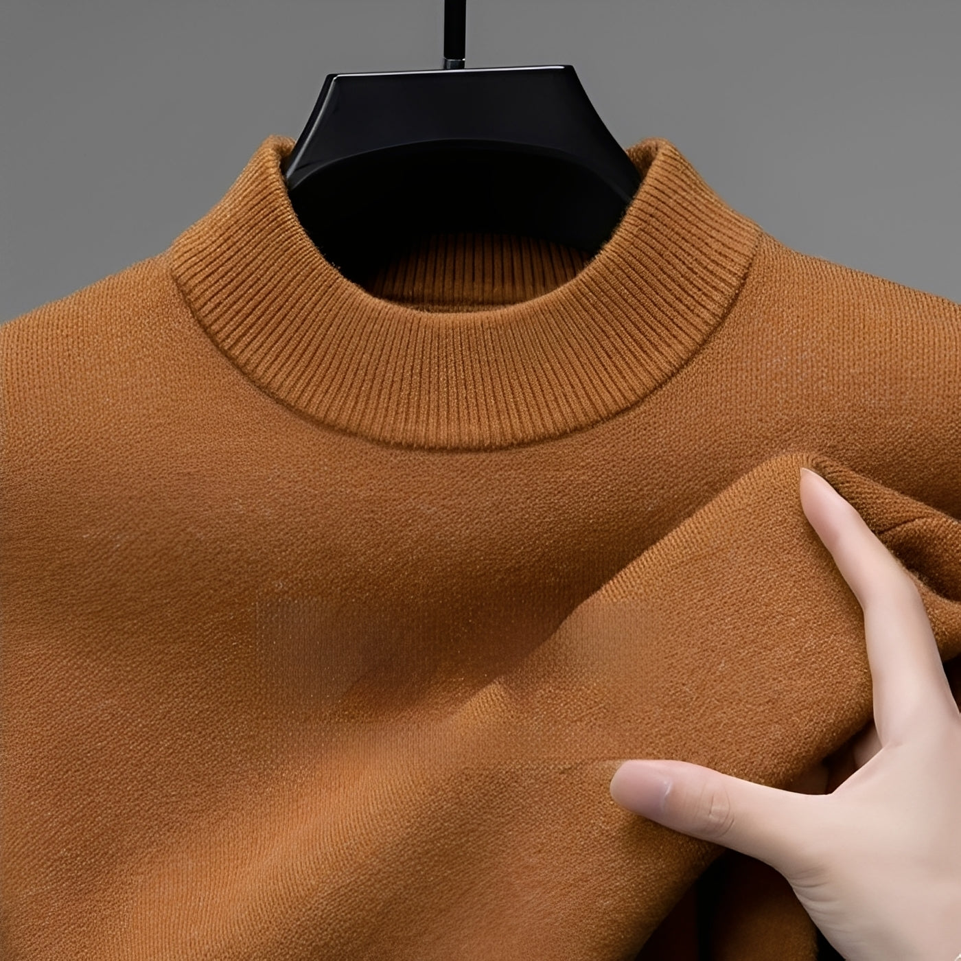 Davis - Suéter de cashmere casual con dobladillo para hombres