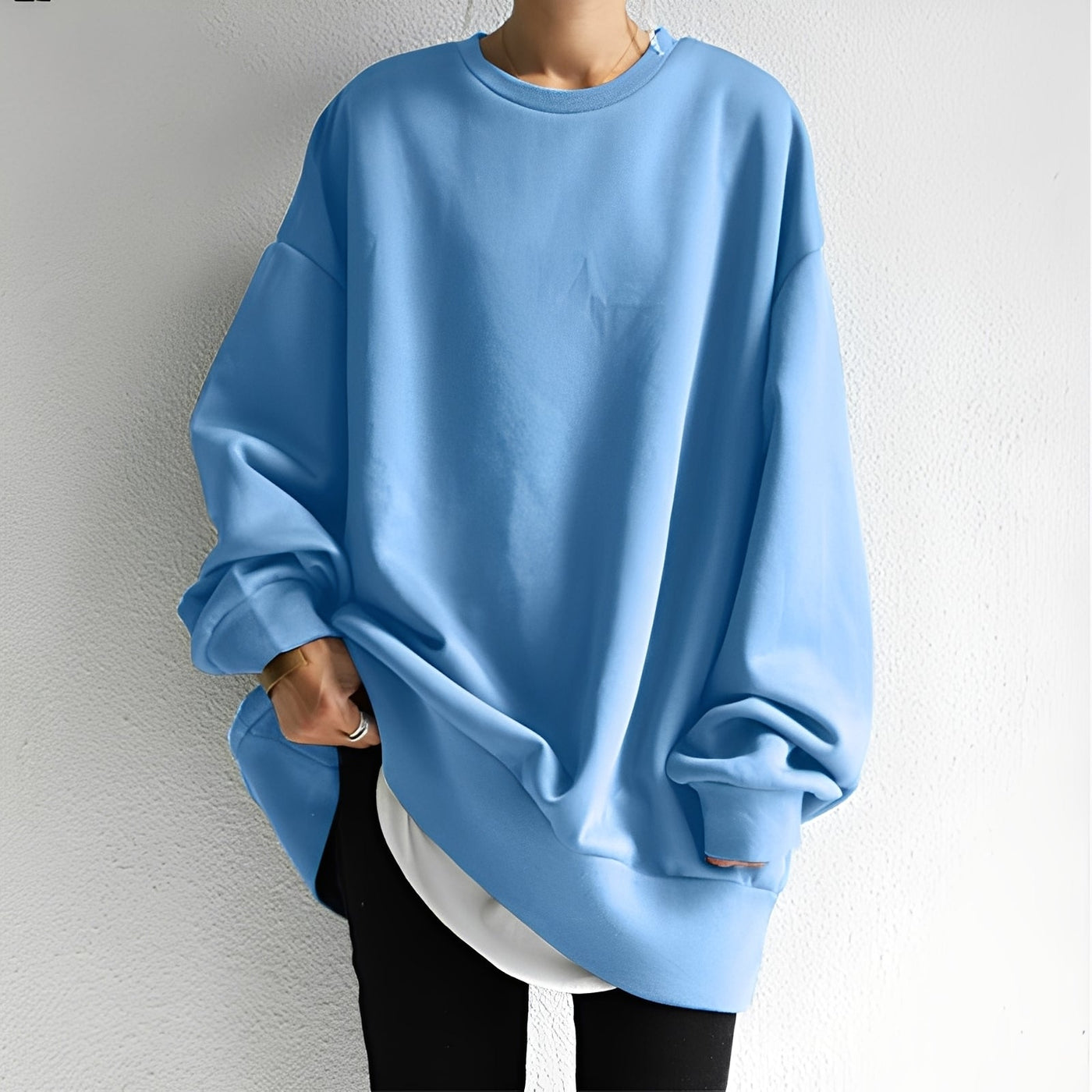 Andrina - Jersey oversized con cuello redondo para mujer
