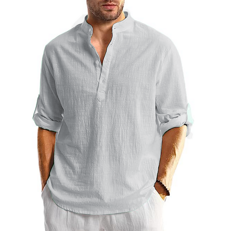 Russell - Camisa casual de manga larga para hombres