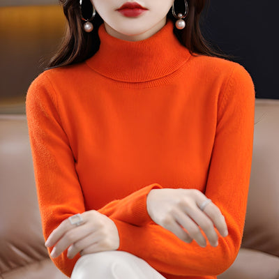 Jocelin - Suéter de Cuello Alto Ajustado para Mujeres