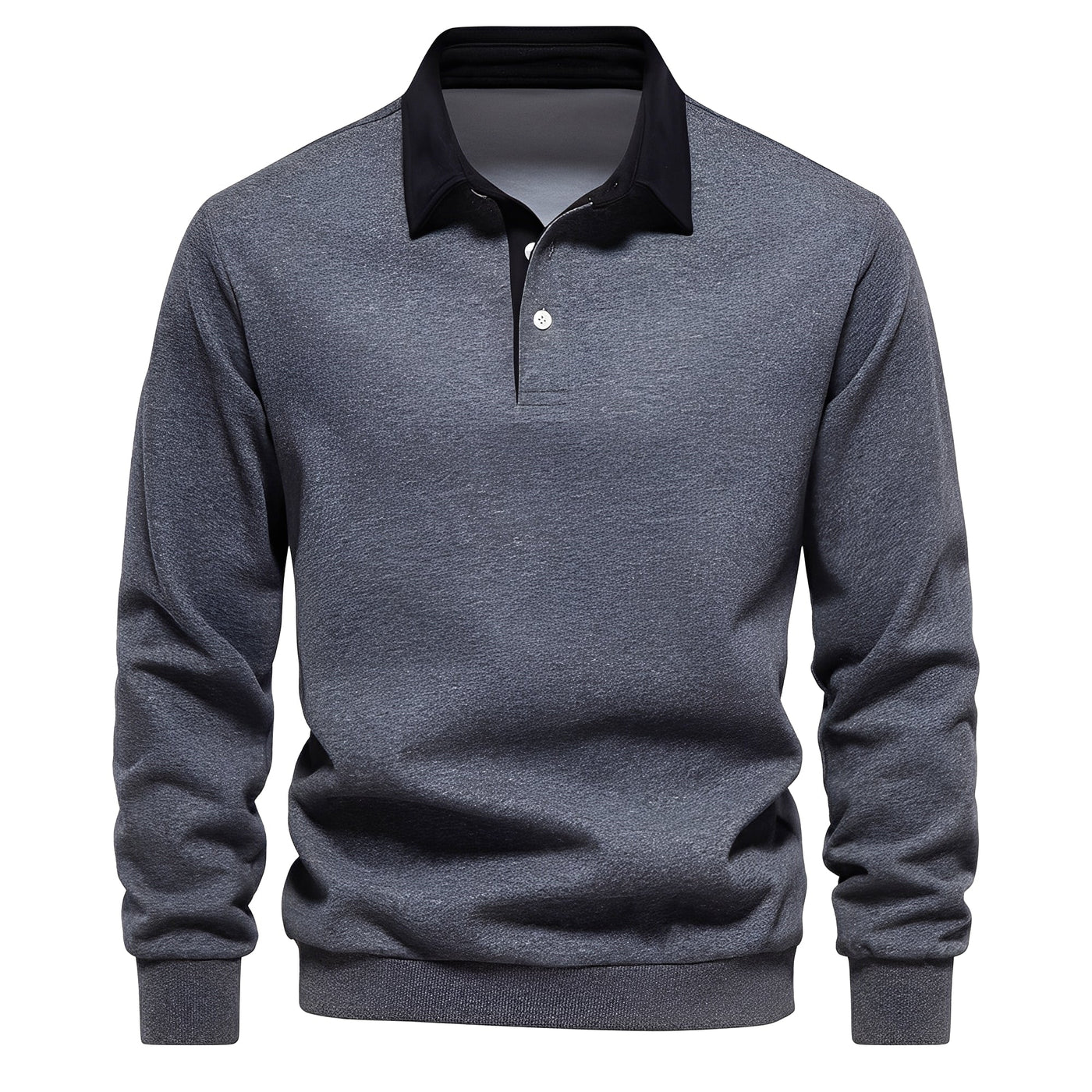 Shelton - Camisa Polo de Manga Larga Casual para Hombres