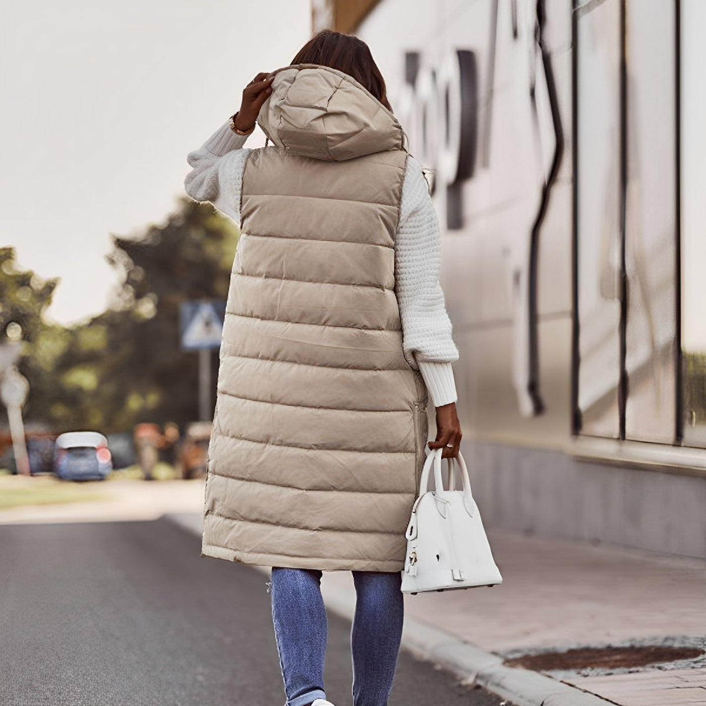 Brenna - Elegante larga chaqueta de plumas para mujeres