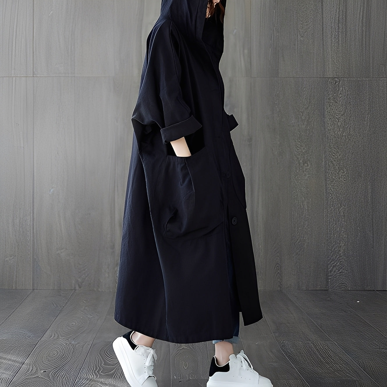 Myranda - Trenchcoat moderno con bolsillos para mujer