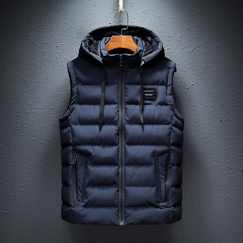 Davin - Chaleco moderno de polar con capucha para hombres