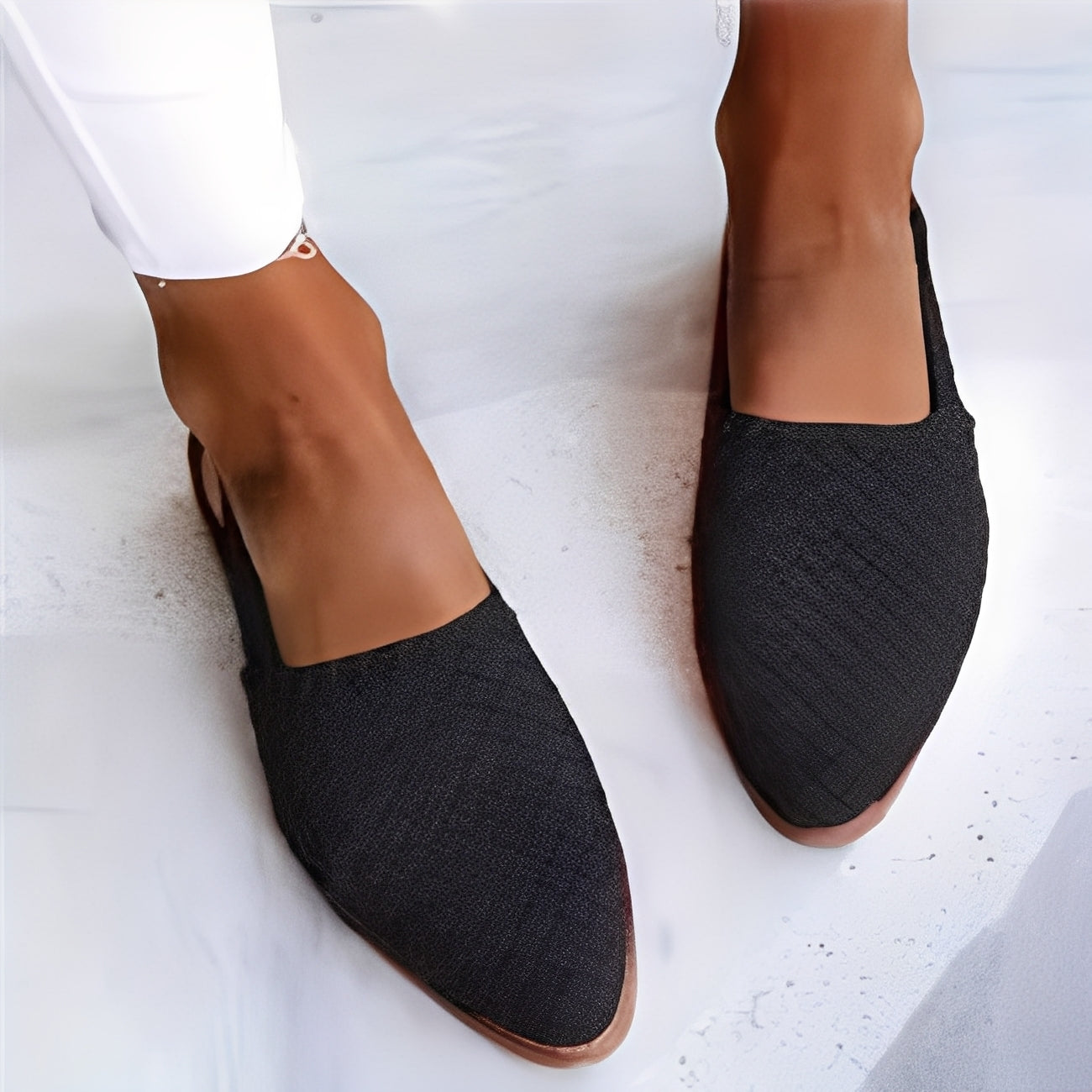 Dolores - Sandalias planas casuales de cuero trenzado para mujer