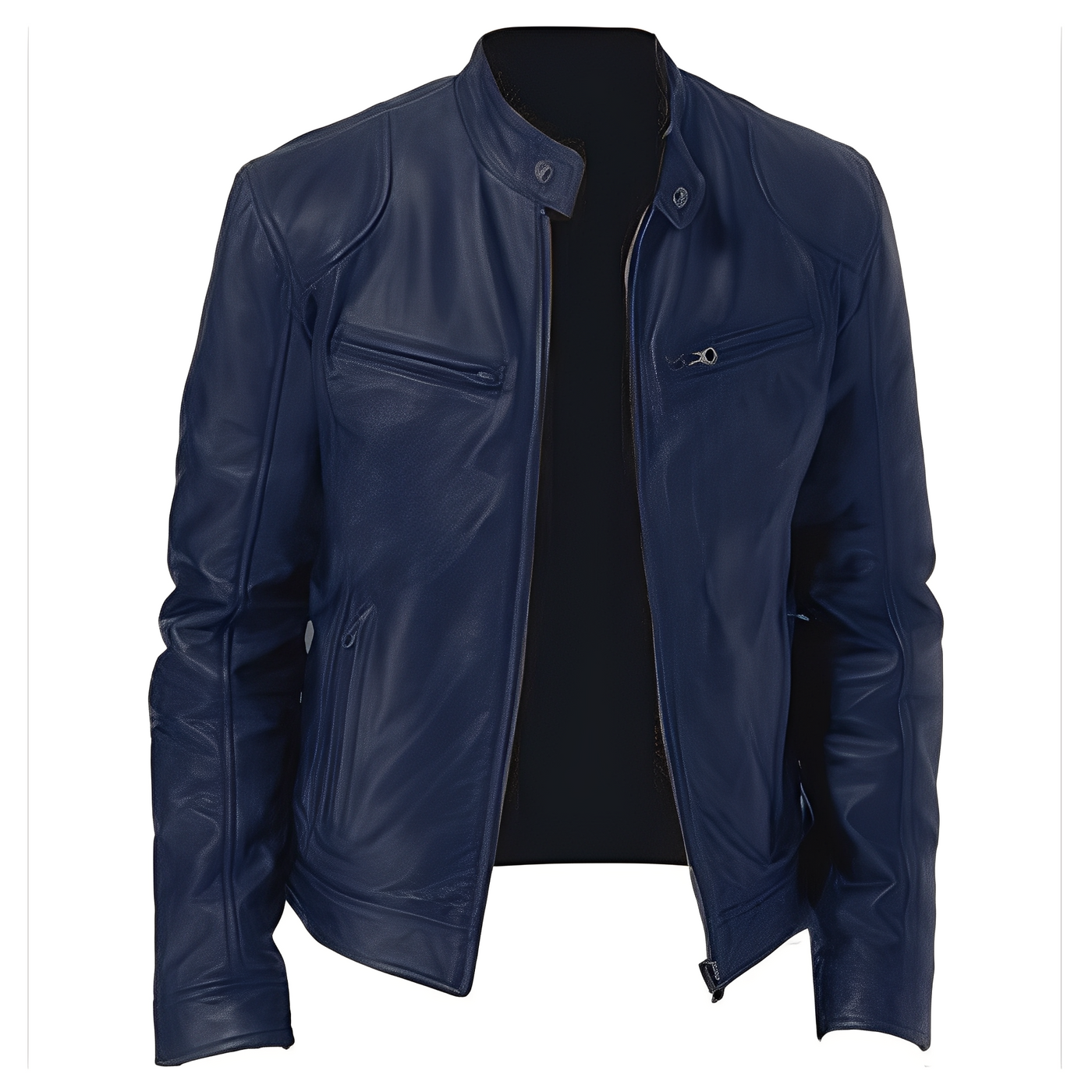 Jaron - Chaqueta de cuero PU casual para hombres
