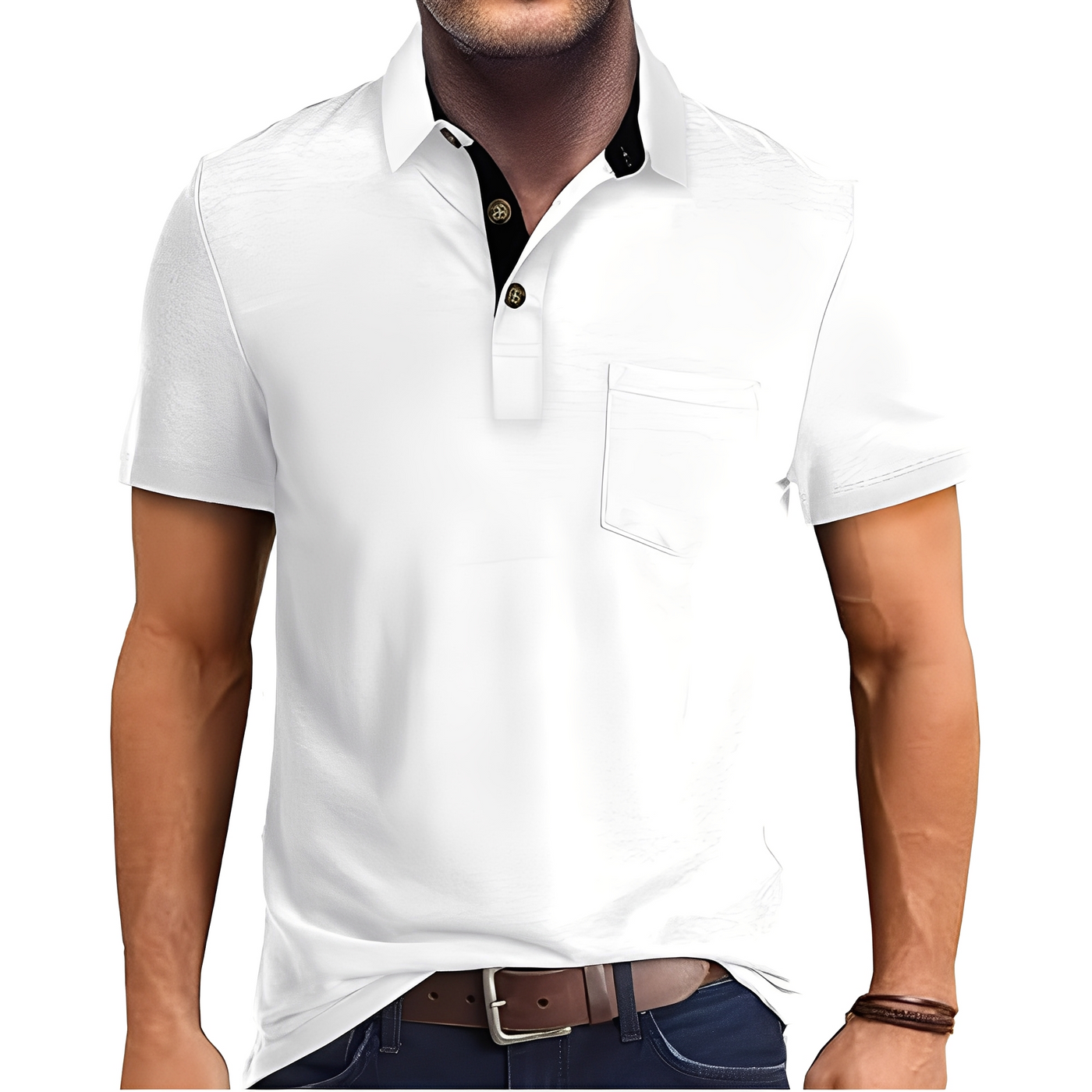 Abner - Polo retro con mangas cortas para hombres